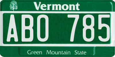 VT license plate ABO785