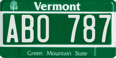 VT license plate ABO787