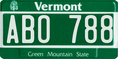 VT license plate ABO788