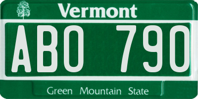 VT license plate ABO790