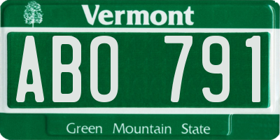 VT license plate ABO791