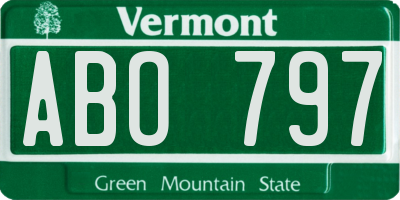 VT license plate ABO797