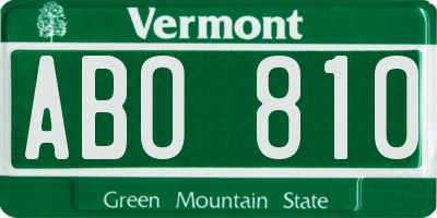 VT license plate ABO810