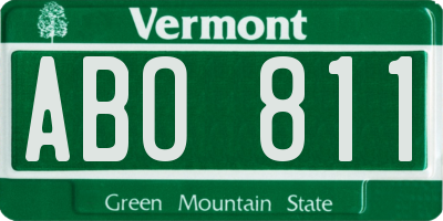 VT license plate ABO811