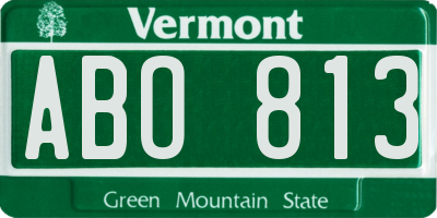 VT license plate ABO813