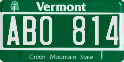 VT license plate ABO814