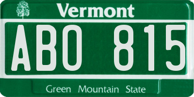 VT license plate ABO815