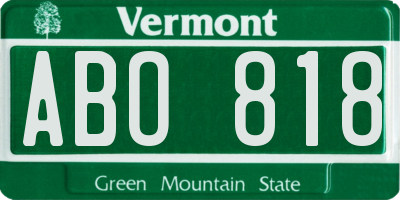 VT license plate ABO818