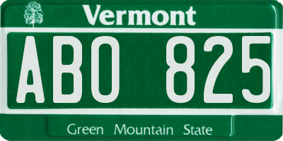 VT license plate ABO825