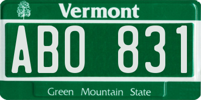 VT license plate ABO831