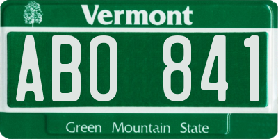 VT license plate ABO841