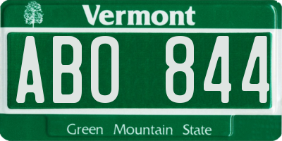 VT license plate ABO844