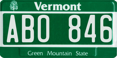 VT license plate ABO846