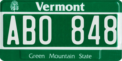 VT license plate ABO848