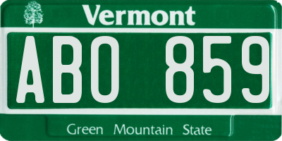 VT license plate ABO859