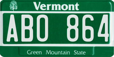 VT license plate ABO864