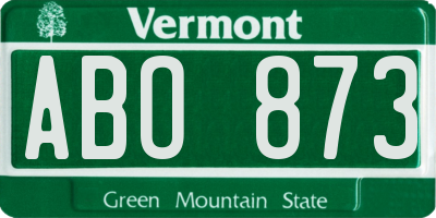 VT license plate ABO873