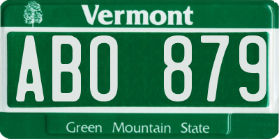 VT license plate ABO879