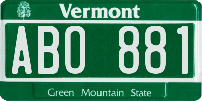 VT license plate ABO881