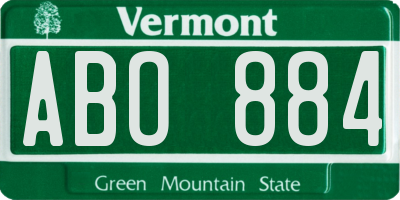 VT license plate ABO884