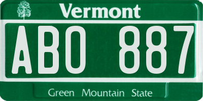 VT license plate ABO887