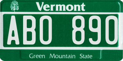 VT license plate ABO890