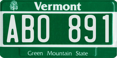 VT license plate ABO891