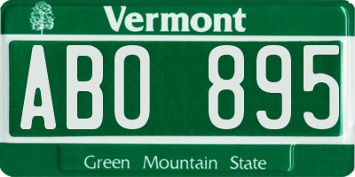 VT license plate ABO895