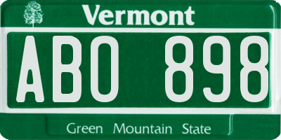 VT license plate ABO898