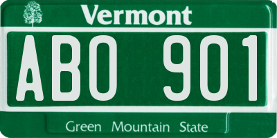 VT license plate ABO901