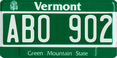 VT license plate ABO902