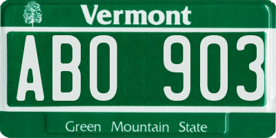 VT license plate ABO903