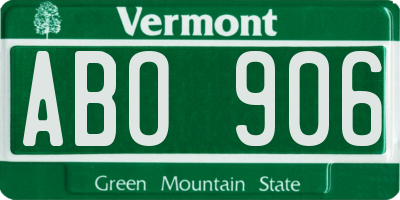 VT license plate ABO906