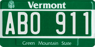 VT license plate ABO911