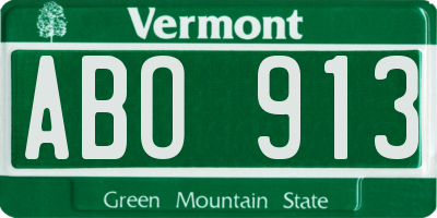 VT license plate ABO913