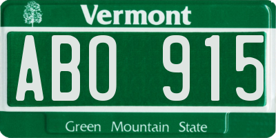 VT license plate ABO915