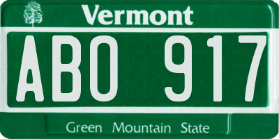 VT license plate ABO917