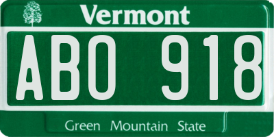 VT license plate ABO918