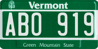 VT license plate ABO919