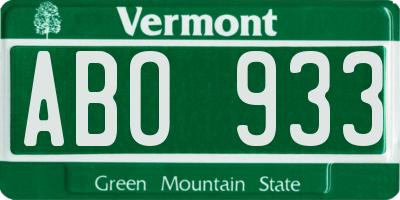 VT license plate ABO933