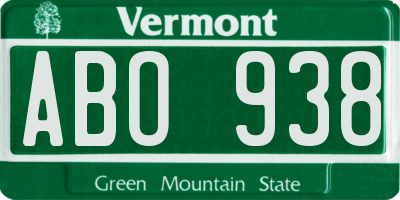 VT license plate ABO938