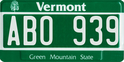 VT license plate ABO939