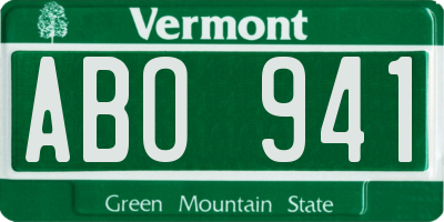 VT license plate ABO941