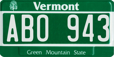 VT license plate ABO943