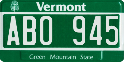 VT license plate ABO945