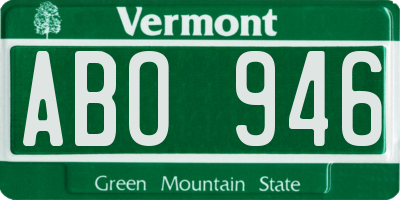 VT license plate ABO946