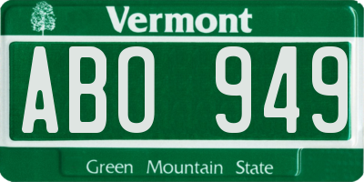 VT license plate ABO949