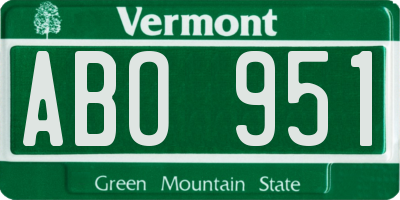 VT license plate ABO951