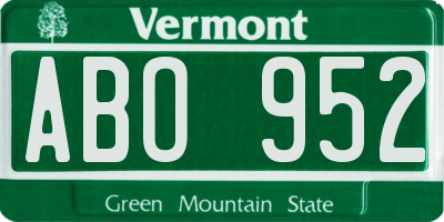 VT license plate ABO952