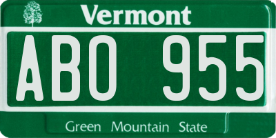 VT license plate ABO955